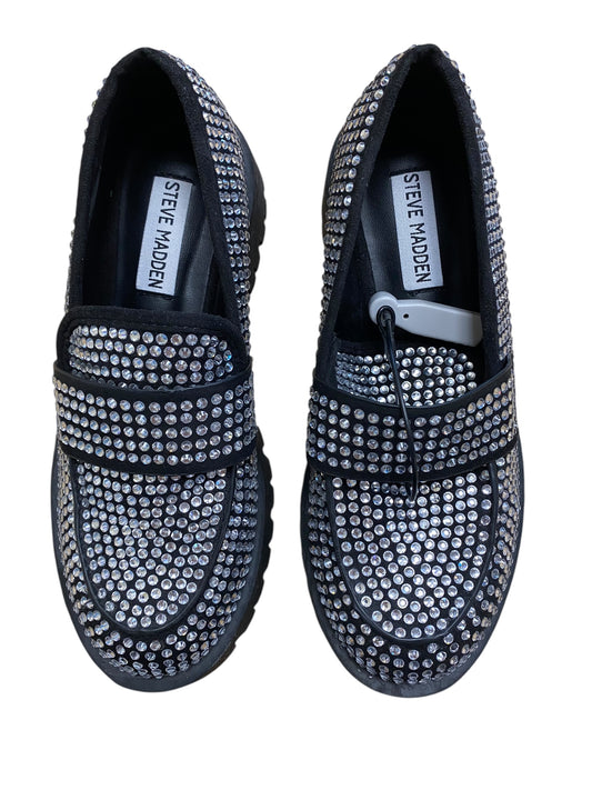 Shoes Flats By Steve Madden In Black & Silver, Size: 5.5