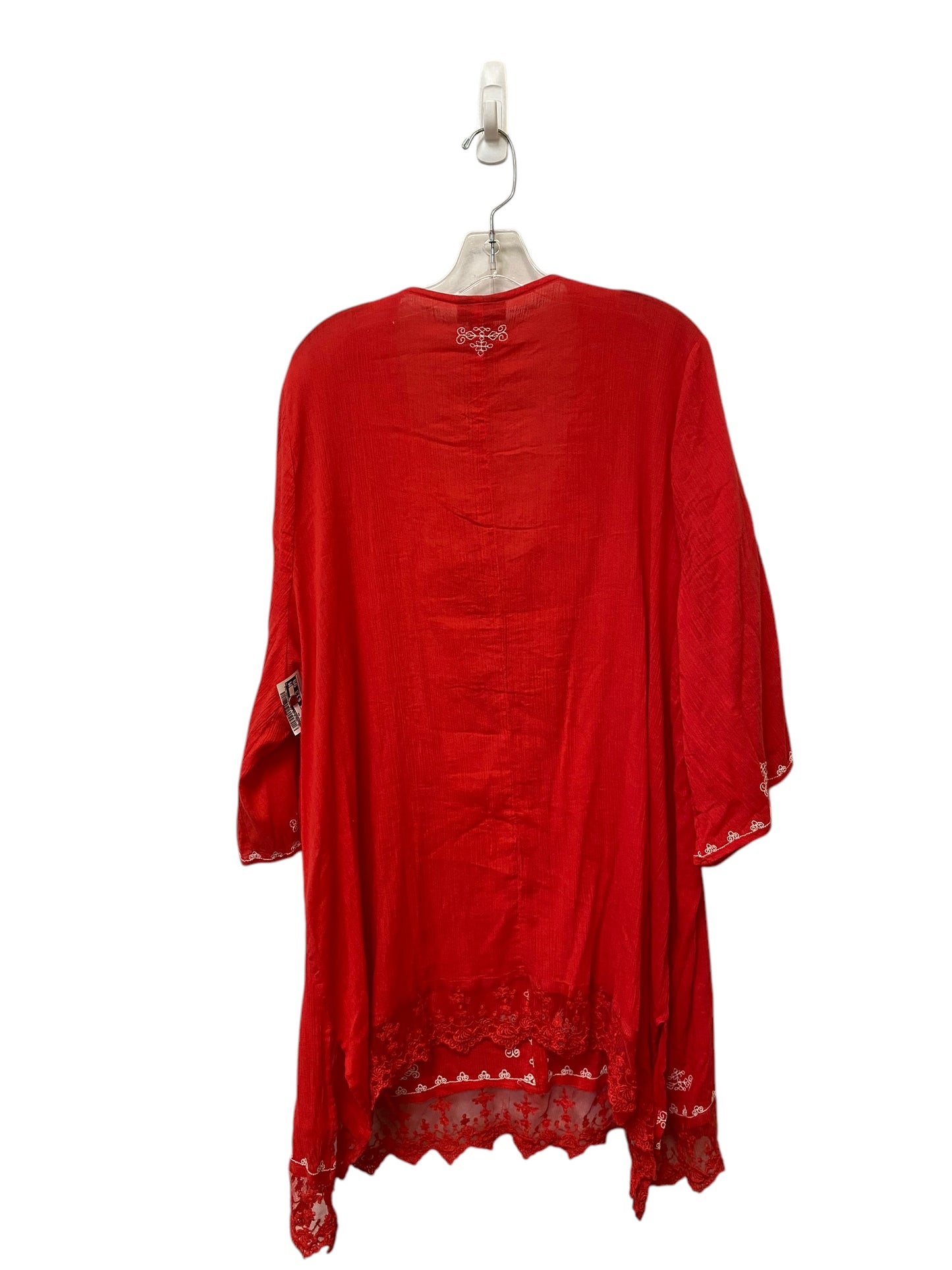 Tunic Short Sleeve By Catherines In Red, Size: 1x