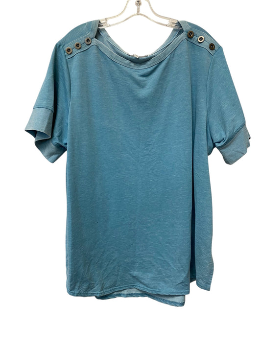 Top Short Sleeve By Jane And Delancey In Blue, Size: 2x