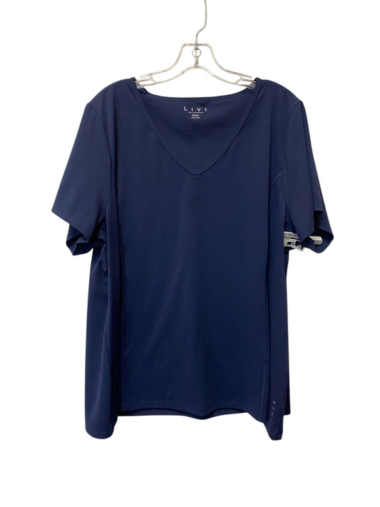 Top Short Sleeve Basic By Livi Active In Blue, Size: 22