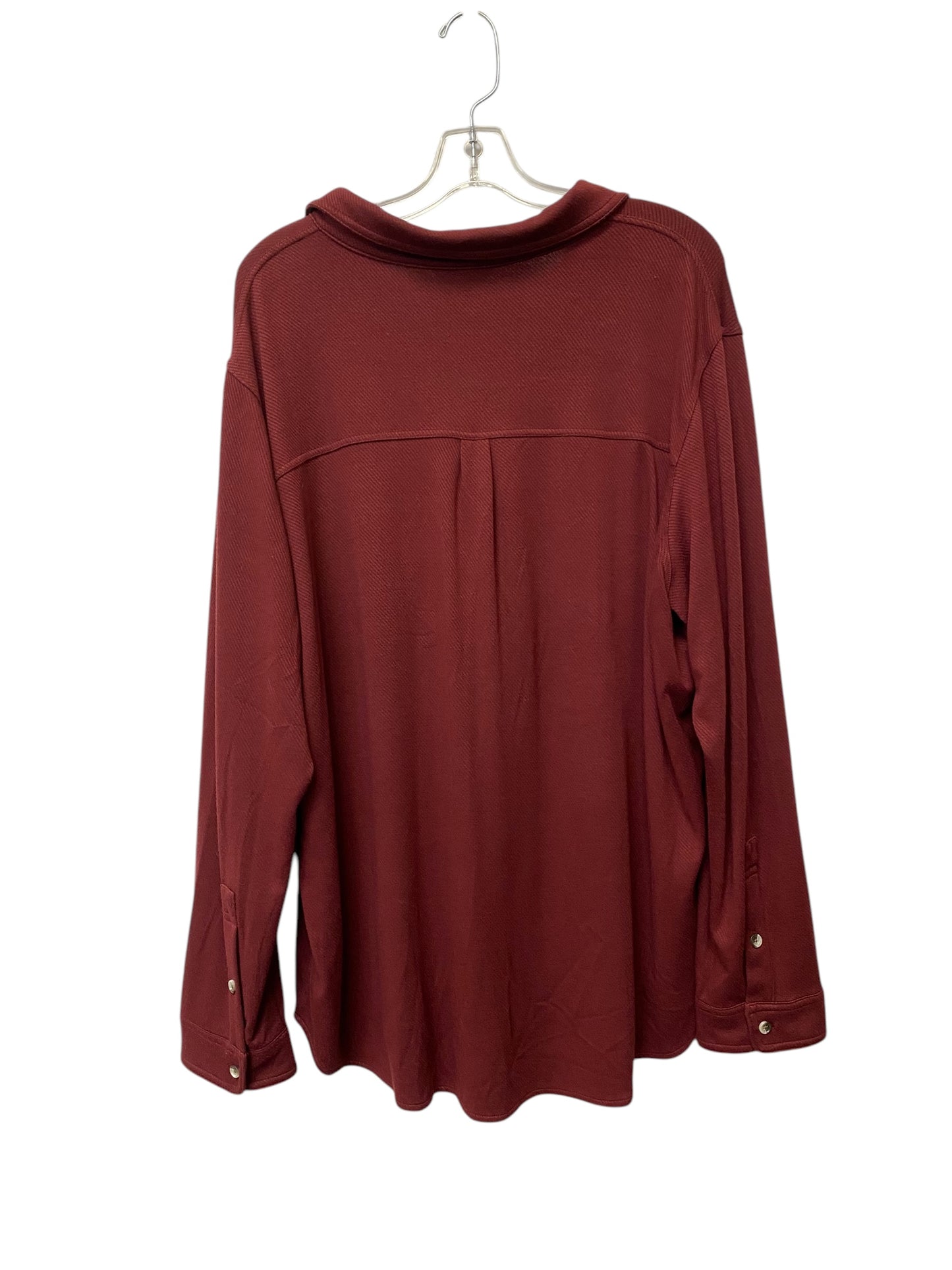 Top Long Sleeve By Time And Tru In Red, Size: 22