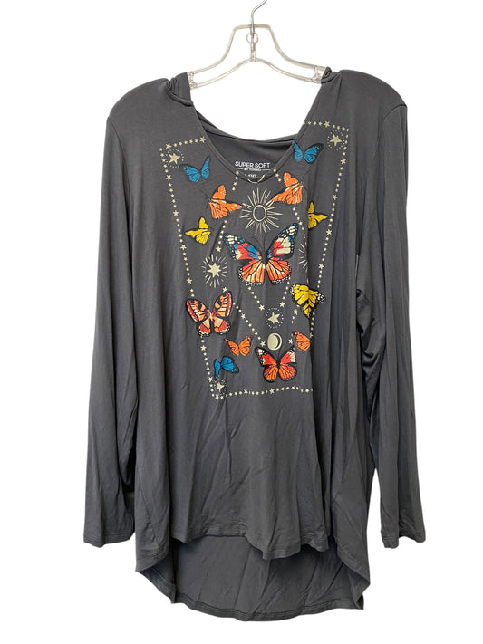 Top Long Sleeve By Torrid In Grey, Size: 2x