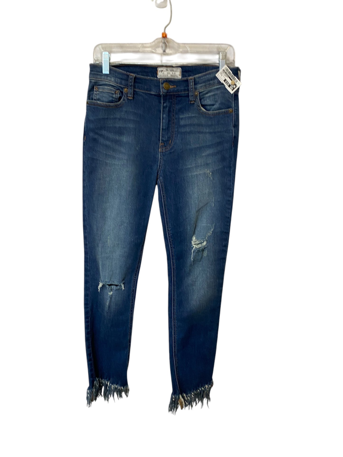 Jeans Skinny By Free People In Blue Denim, Size: 4