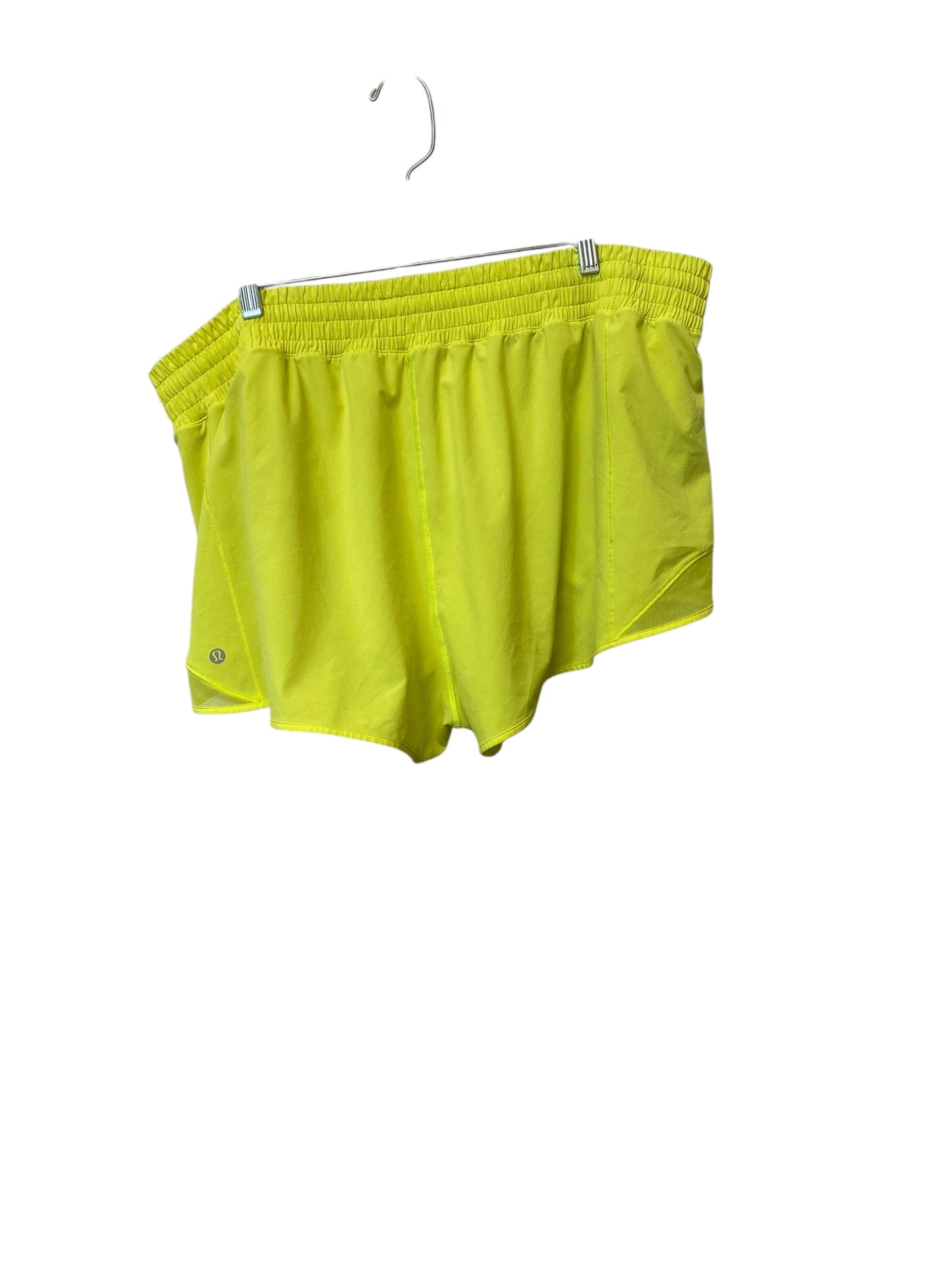 Athletic Shorts By Lululemon In Yellow, Size: 20