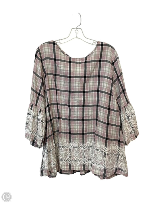 Top Long Sleeve By Lane Bryant In Plaid Pattern, Size: 3x