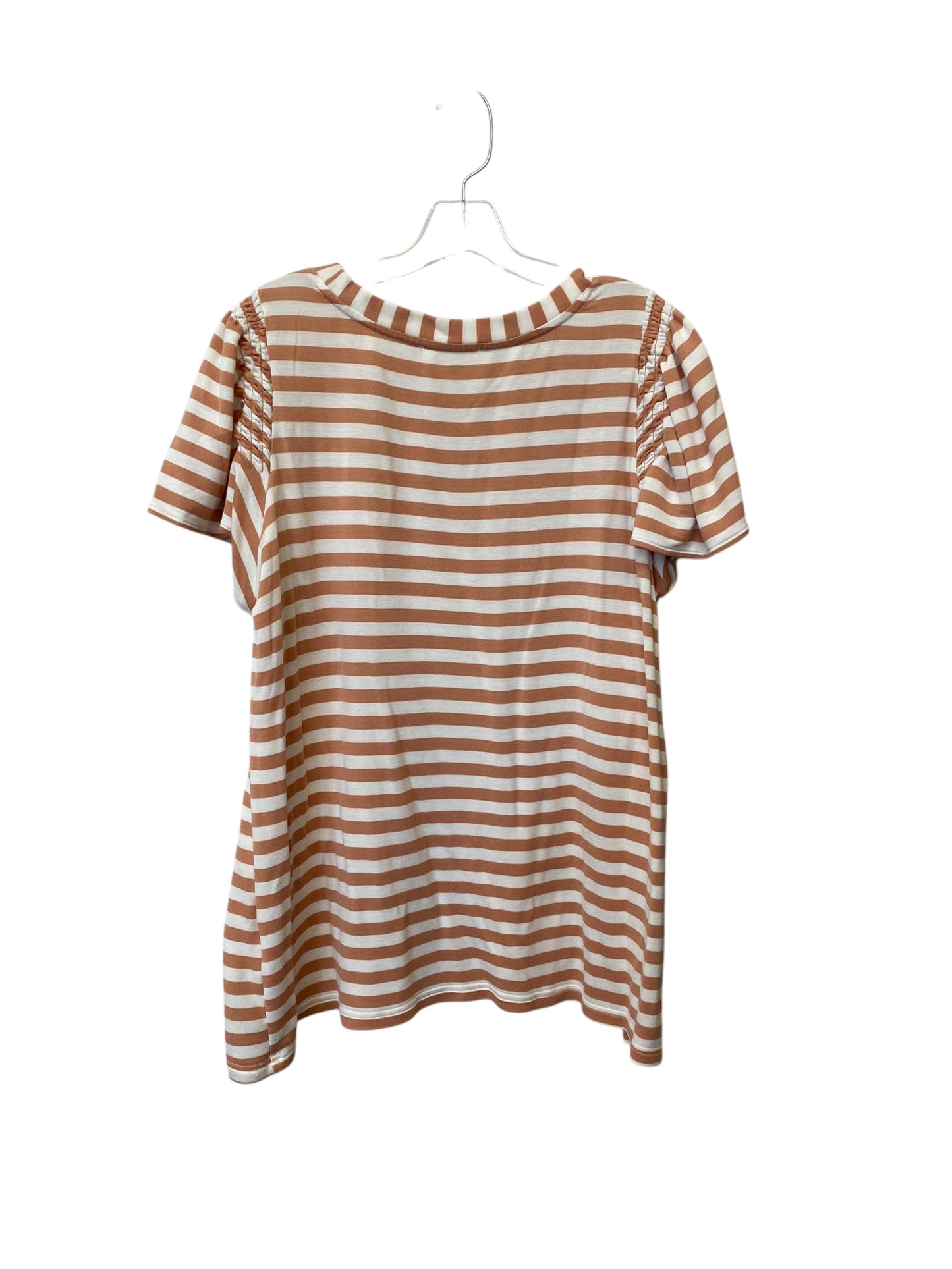 Top Short Sleeve By Jane And Delancey In Striped Pattern, Size: 1x