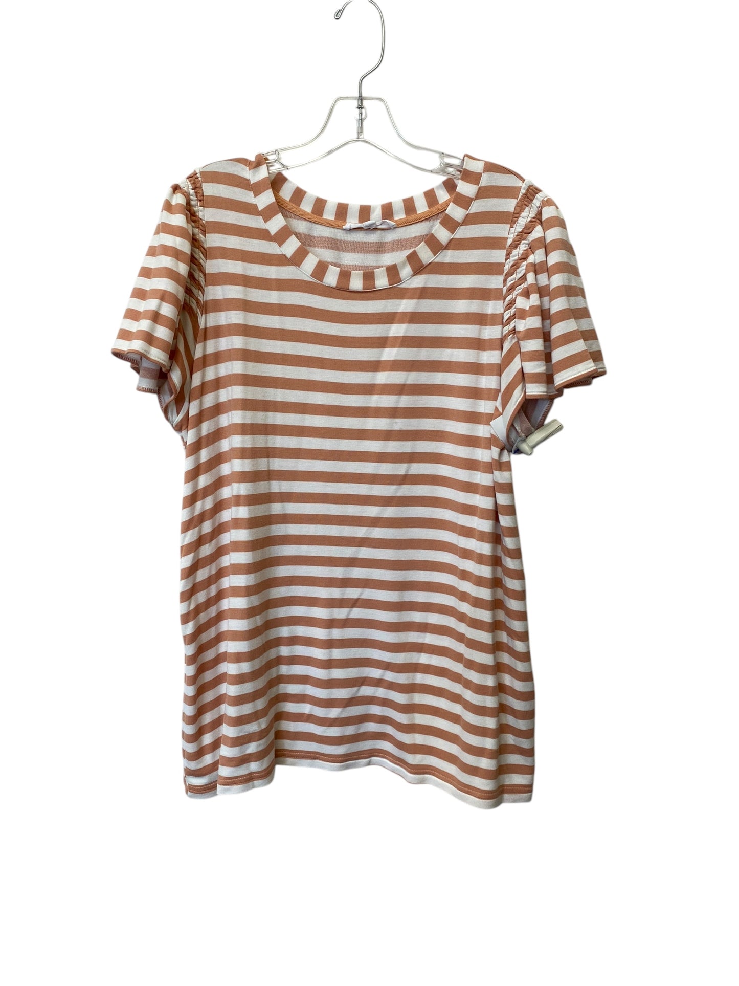 Top Short Sleeve By Jane And Delancey In Striped Pattern, Size: 1x