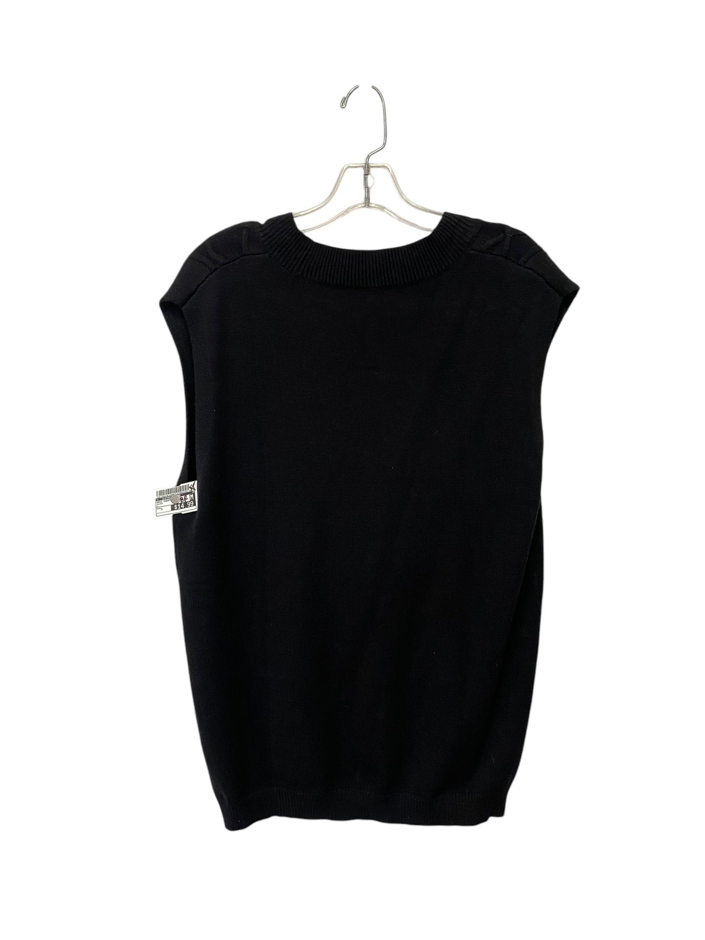 Vest Sweater By Clothes Mentor In Black, Size: L