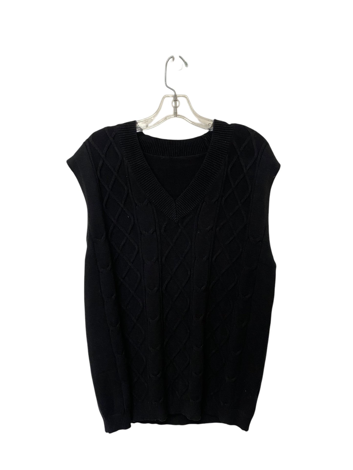 Vest Sweater By Clothes Mentor In Black, Size: L