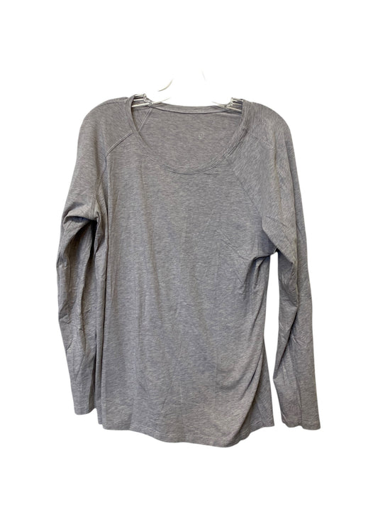 Athletic Top Long Sleeve Crewneck By Lululemon In Grey, Size: 12