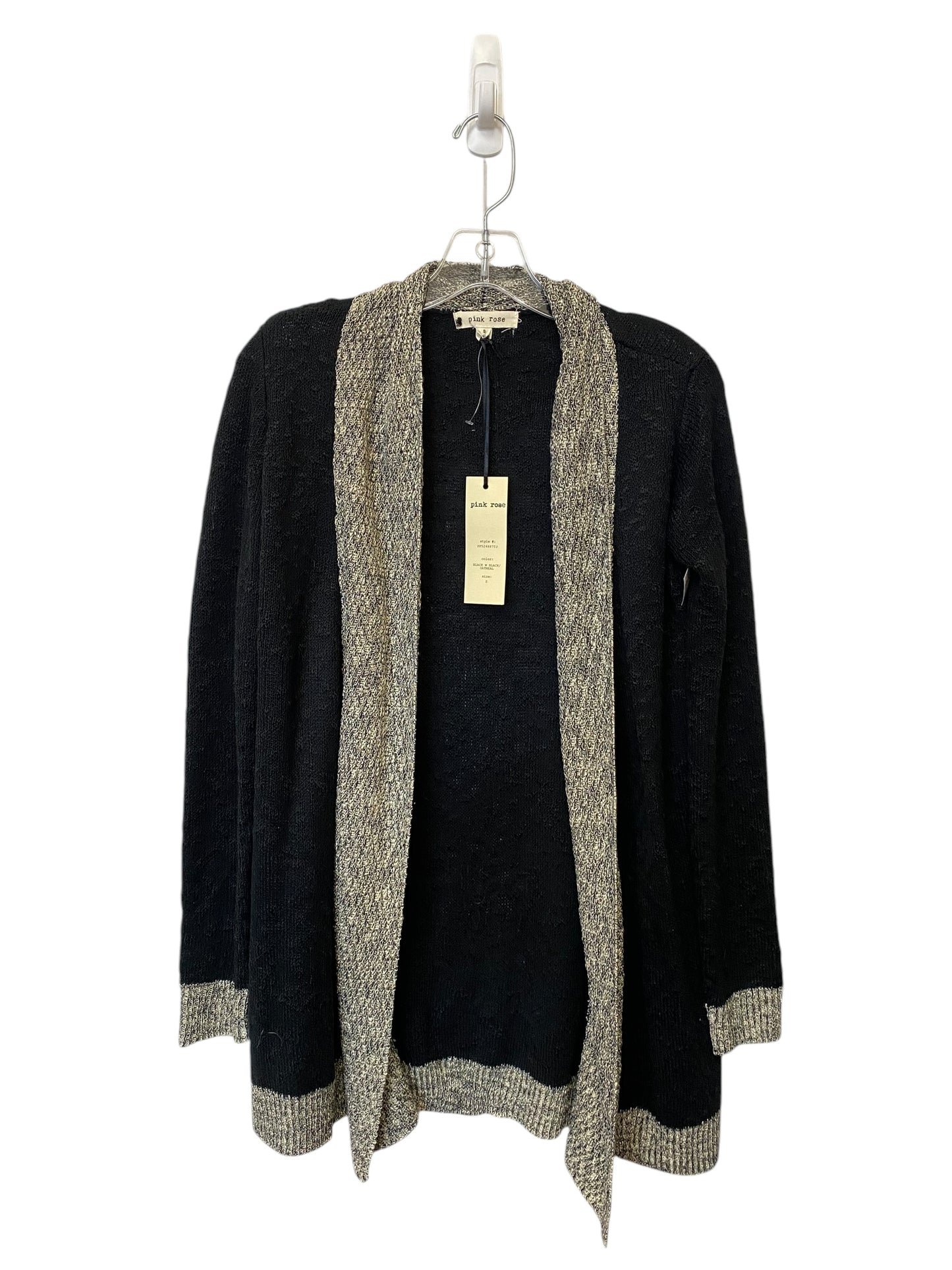 Cardigan By Pink Rose In Black & Grey, Size: S