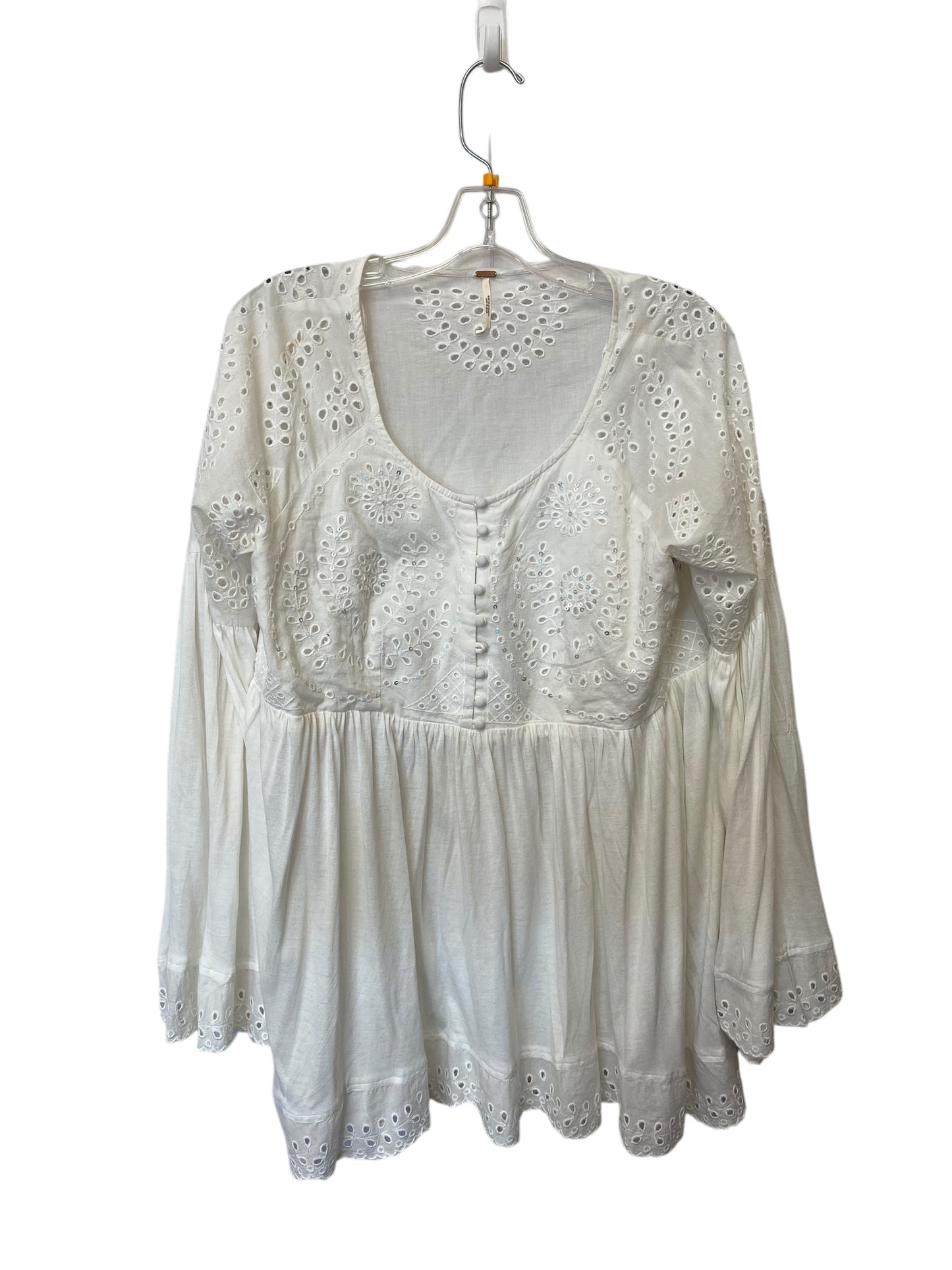 Tunic Long Sleeve By Free People In White, Size: M