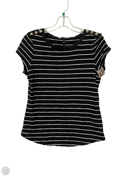 Top Short Sleeve Basic By White House Black Market In Striped Pattern, Size: S