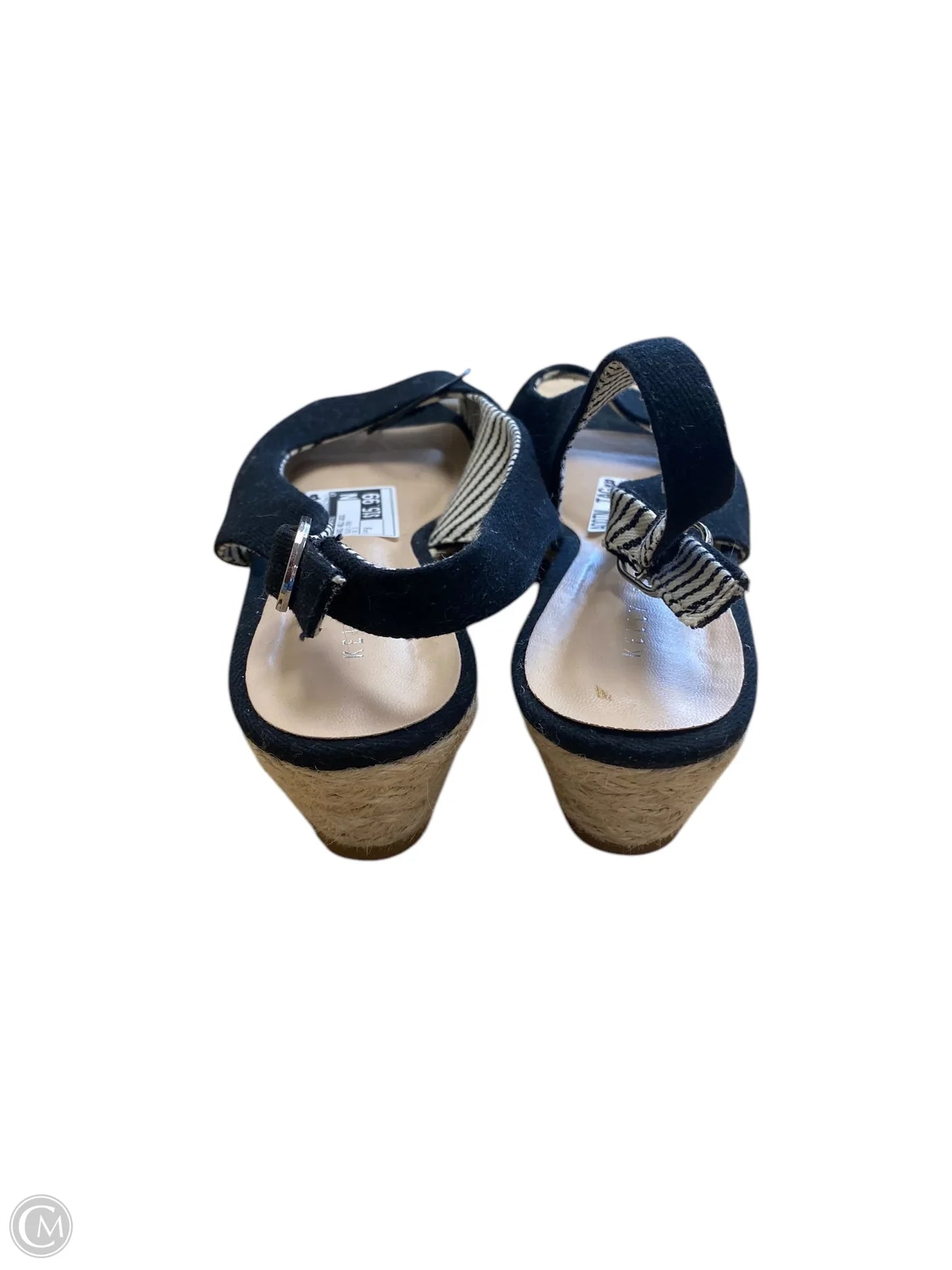 Shoes Heels Wedge By Kelly And Katie In Blue & Cream, Size: 8