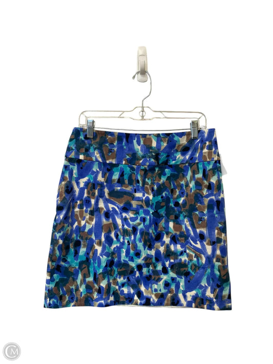 Skirt Mini & Short By Ann Taylor In Blue & Brown, Size: 6