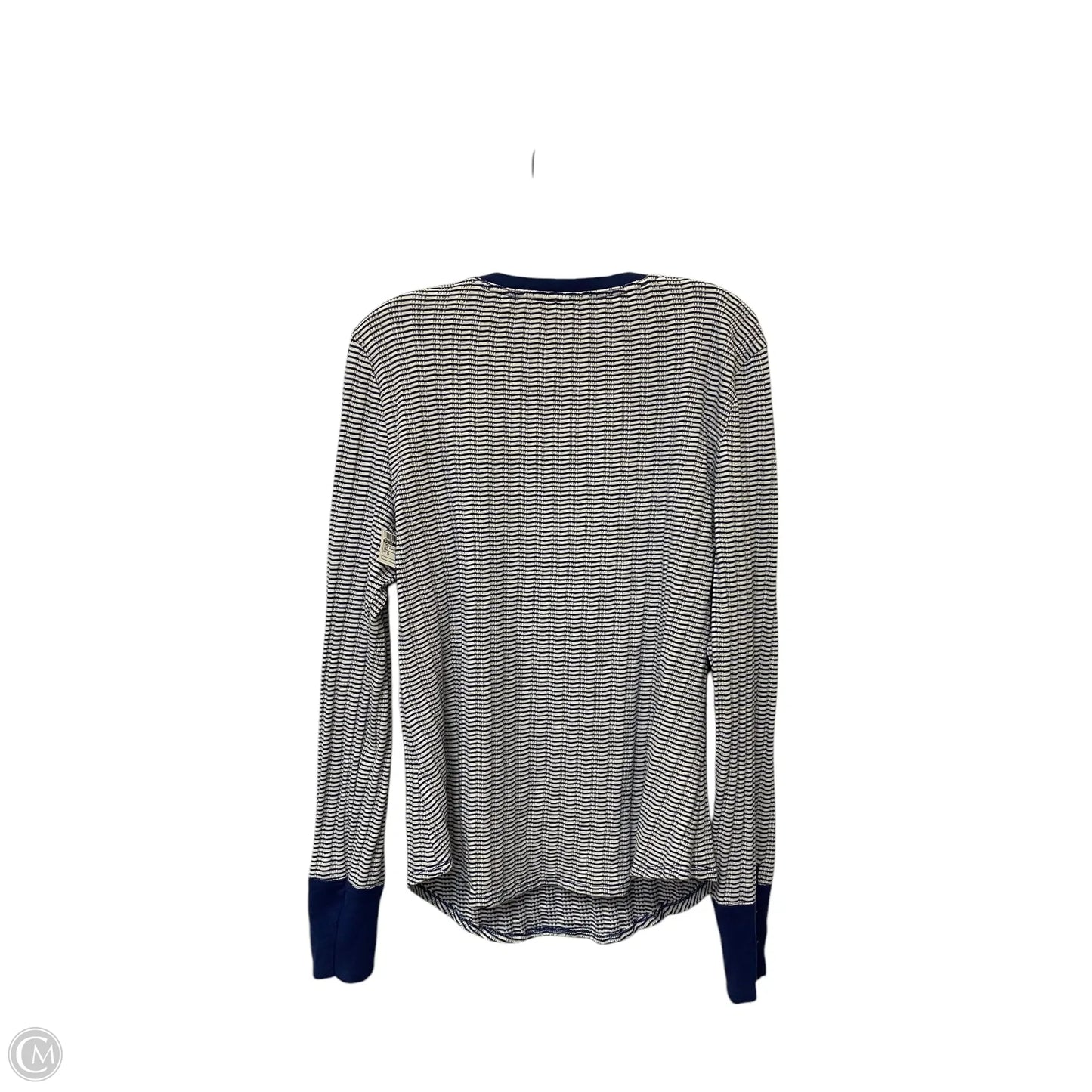 Top Long Sleeve By Pilcro In Blue & White, Size: Xl