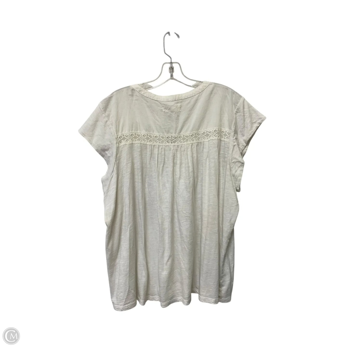 Top Short Sleeve By Lucky Brand In White, Size: Xxl