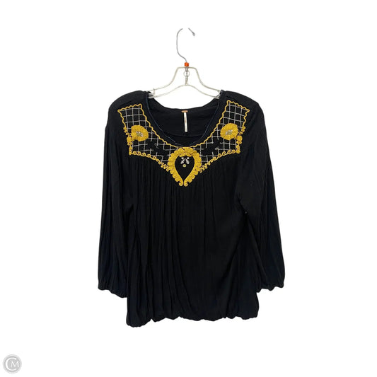 Top Long Sleeve By Free People In Black, Size: M