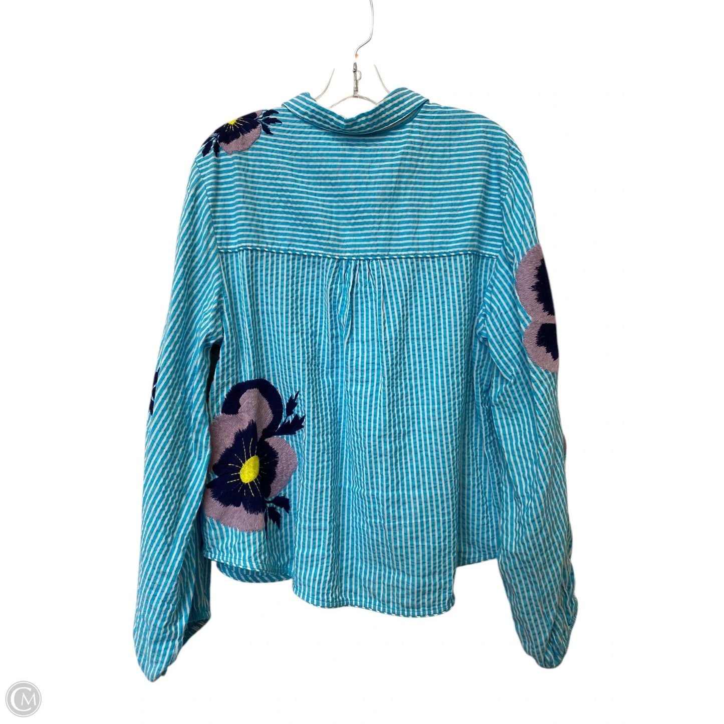 Top Long Sleeve By Maeve In Blue & Purple, Size: L