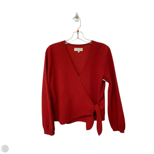 Top Long Sleeve By Madewell In Red, Size: S