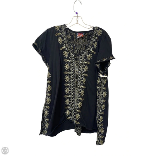 Top Short Sleeve By Johnny Was In Black, Size: Xl