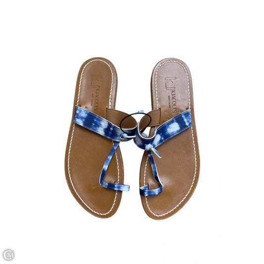 Sandals Flats By Clothes Mentor In Blue & Brown, Size: 9