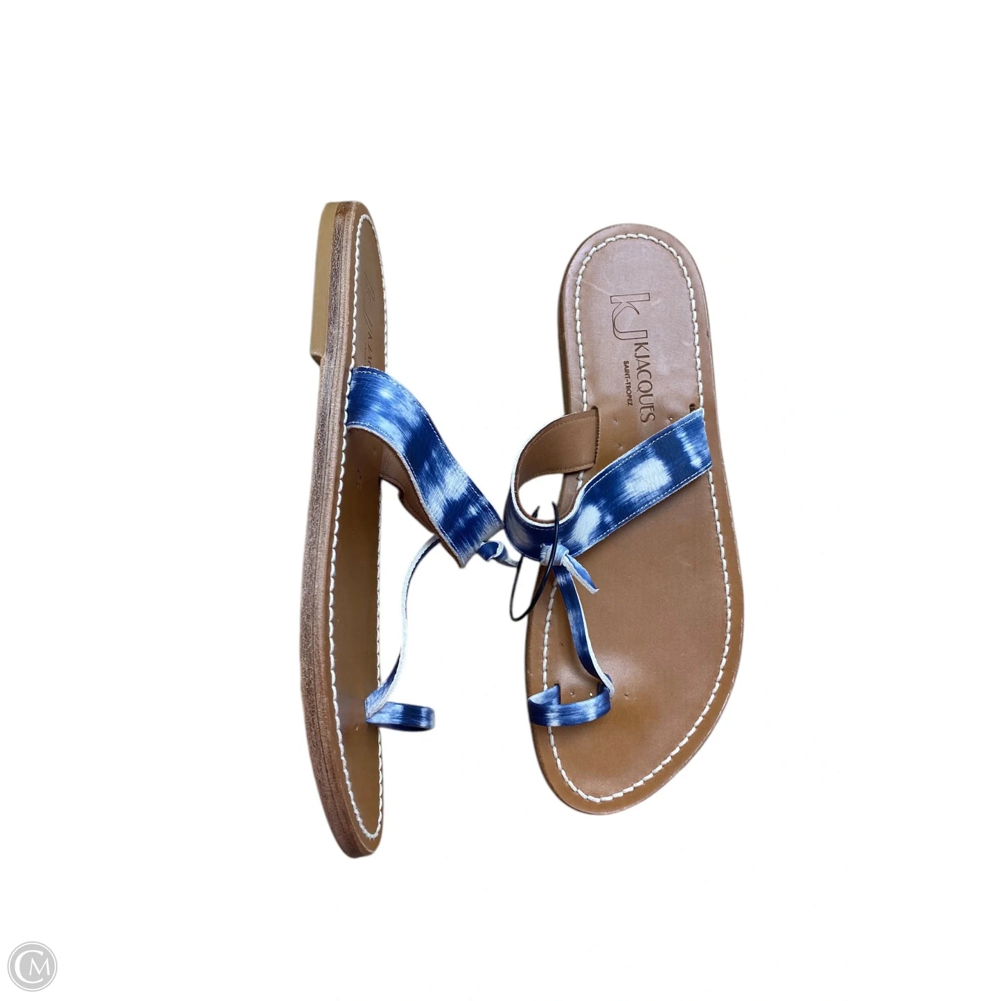 Sandals Flats By Clothes Mentor In Blue & Brown, Size: 9