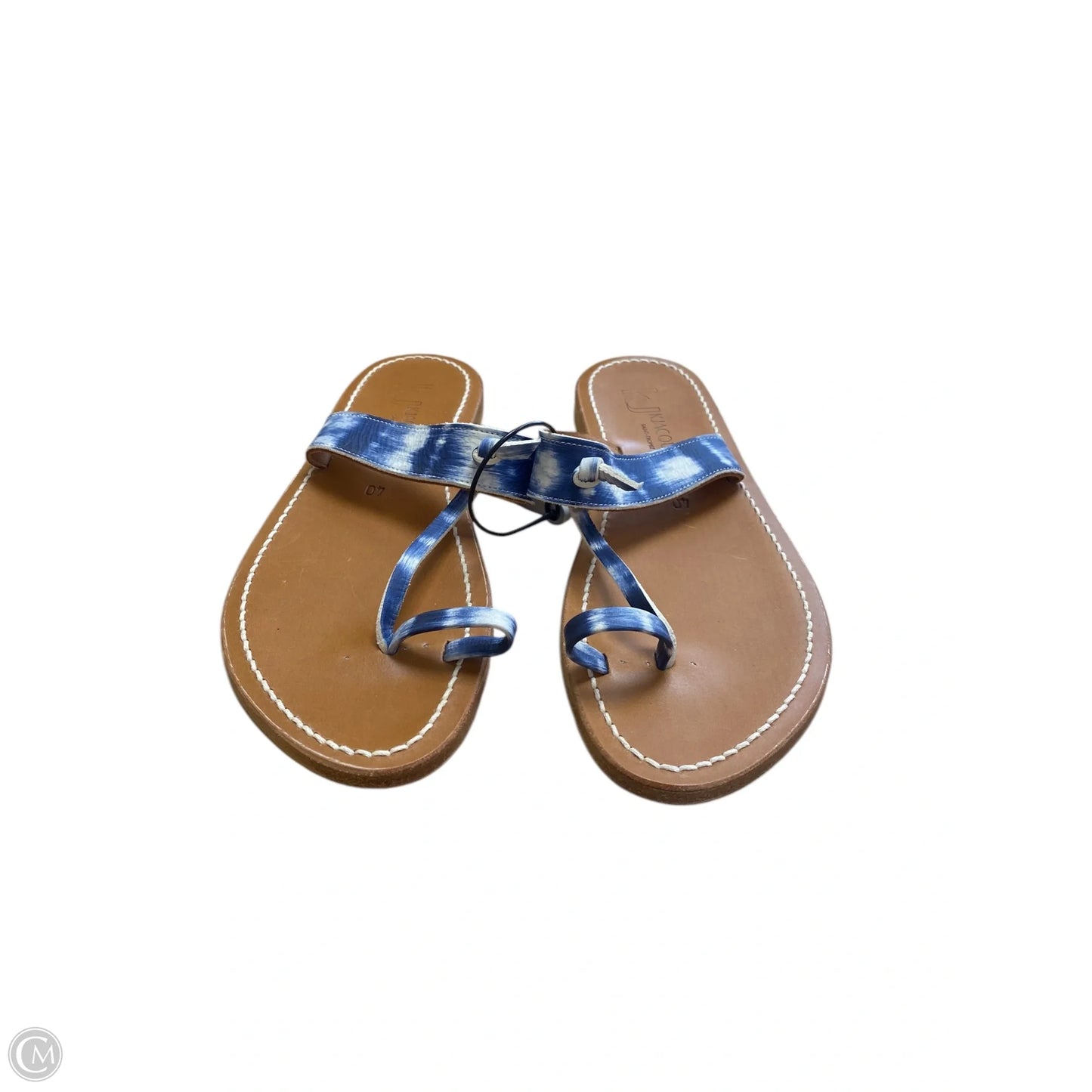 Sandals Flats By Clothes Mentor In Blue & Brown, Size: 9