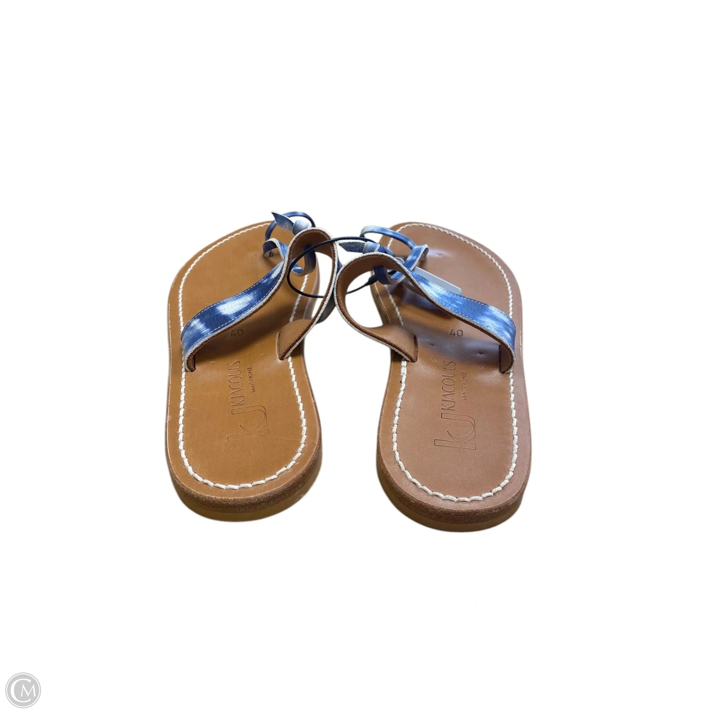 Sandals Flats By Clothes Mentor In Blue & Brown, Size: 9