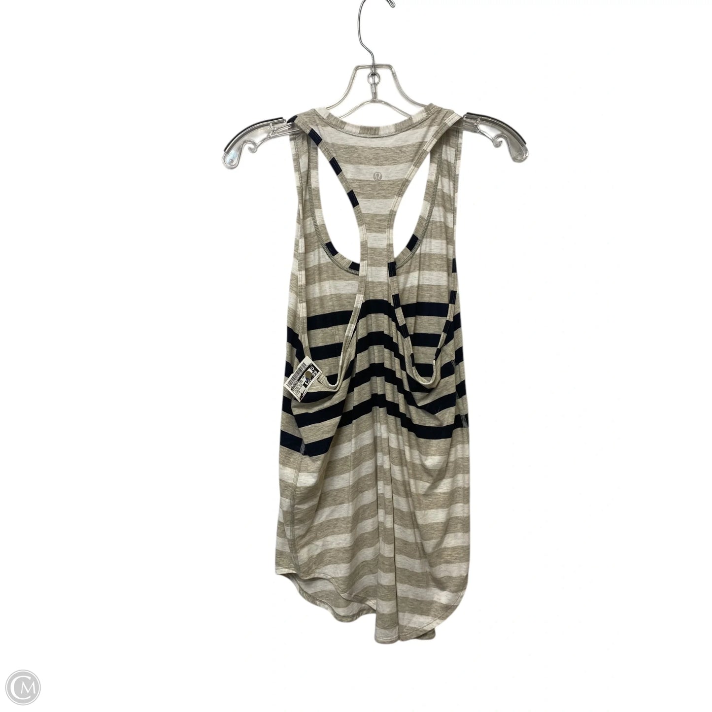 Athletic Tank Top By Lululemon In Striped Pattern, Size: M