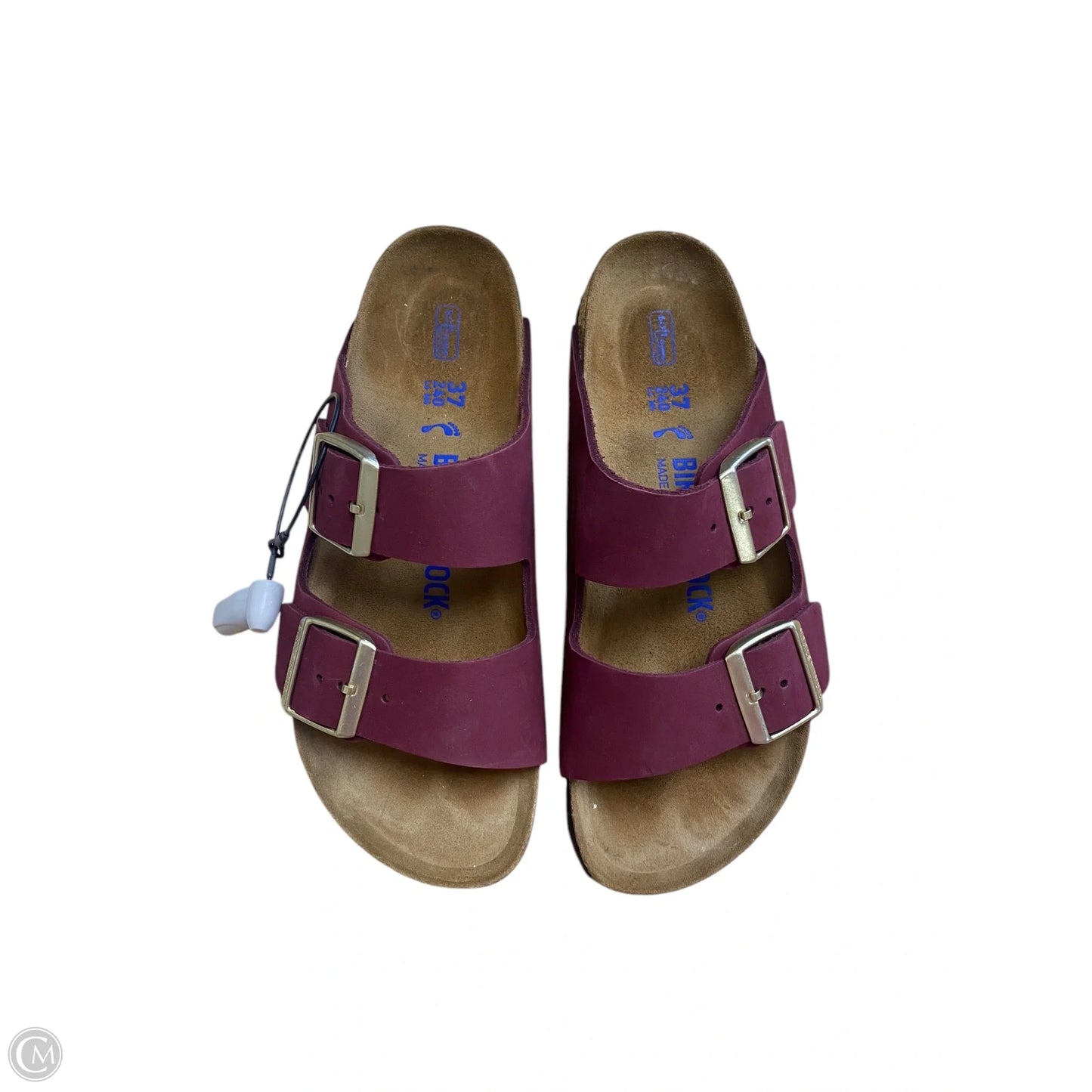 Sandals Flats By Birkenstock In Maroon, Size: 6