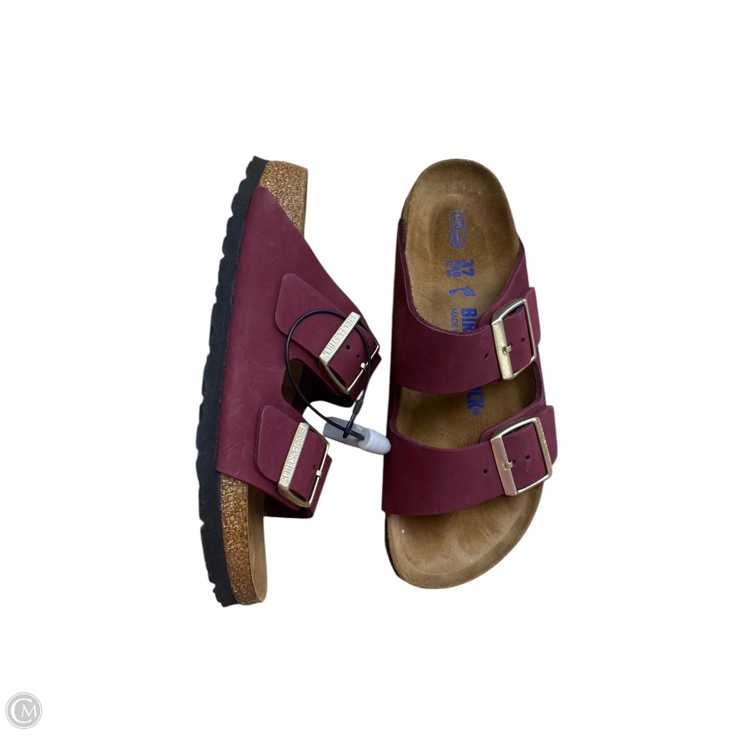 Sandals Flats By Birkenstock In Maroon, Size: 6