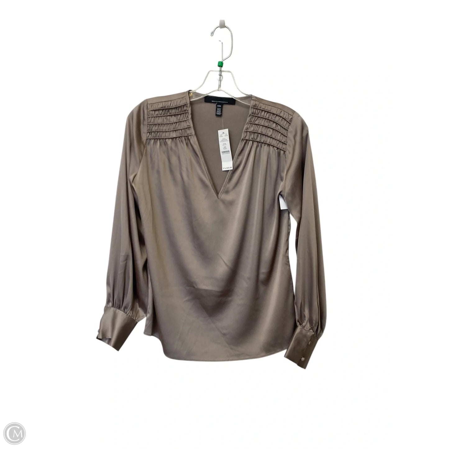 Top Long Sleeve By White House Black Market In Beige, Size: Xxs