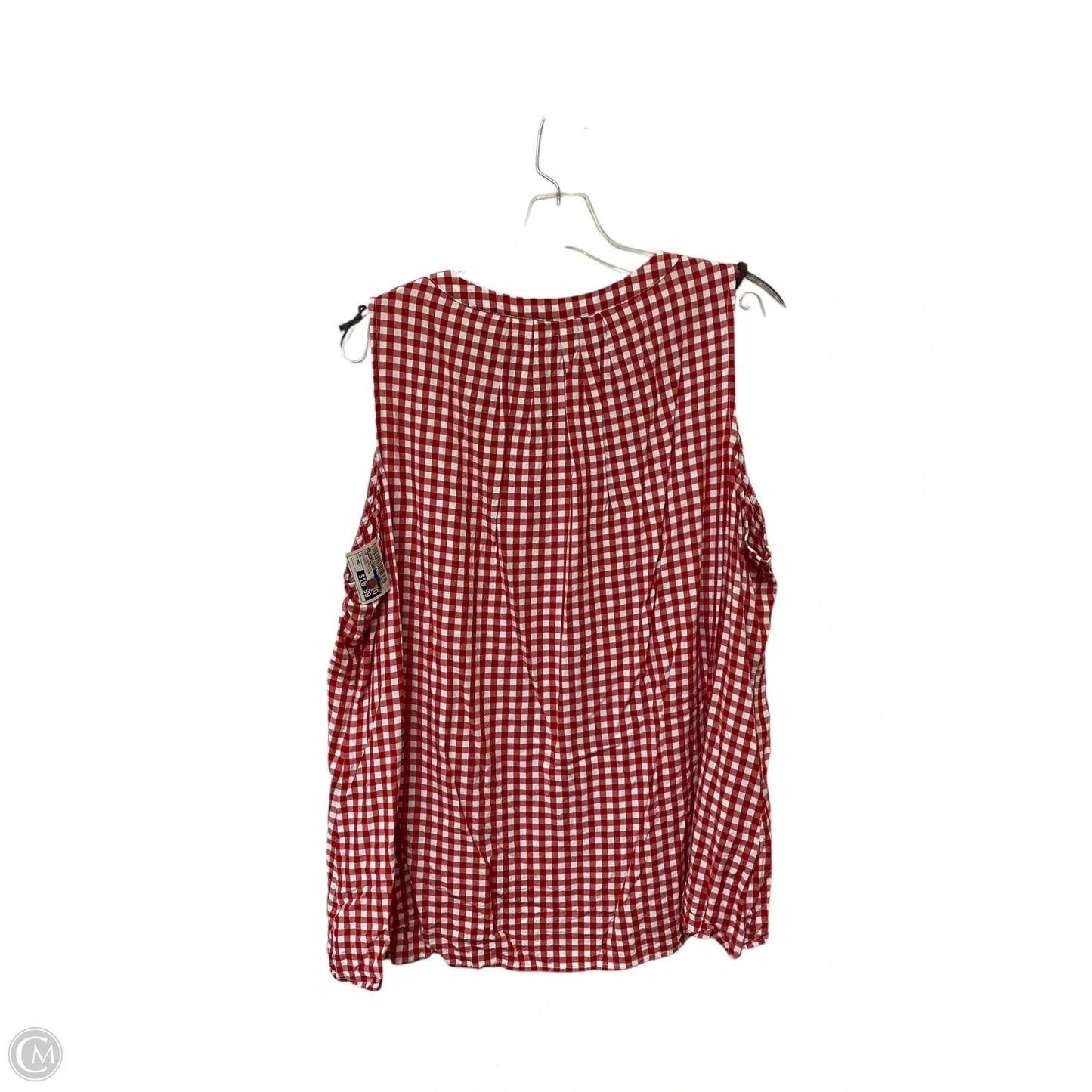 Top Sleeveless By Crown And Ivy In Checkered Pattern, Size: Xxl