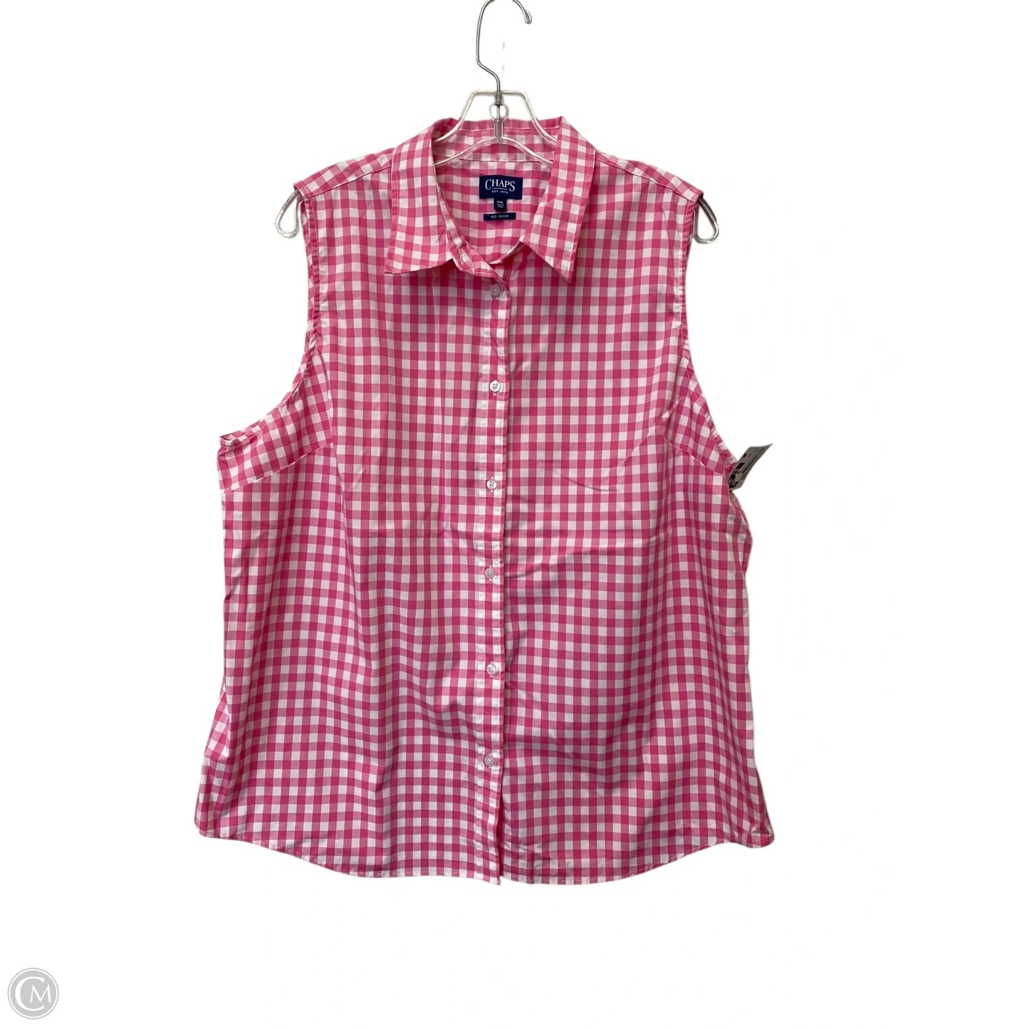 Top Sleeveless Basic By Chaps In Checkered Pattern, Size: Xxl