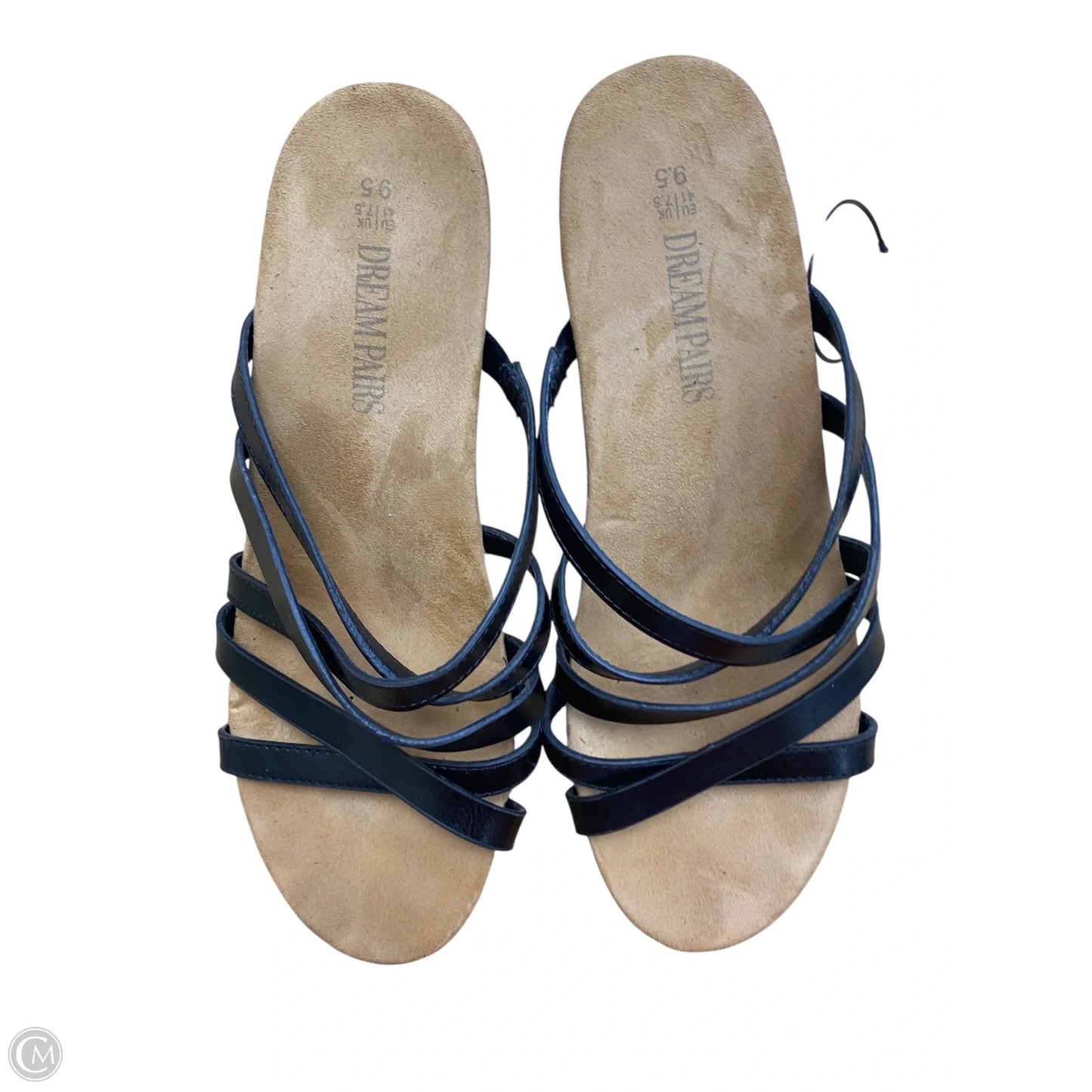 Sandals Heels Wedge By Clothes Mentor In Black & Brown, Size: 9.5