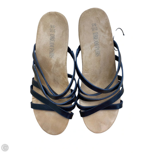 Sandals Heels Wedge By Clothes Mentor In Black & Brown, Size: 9.5