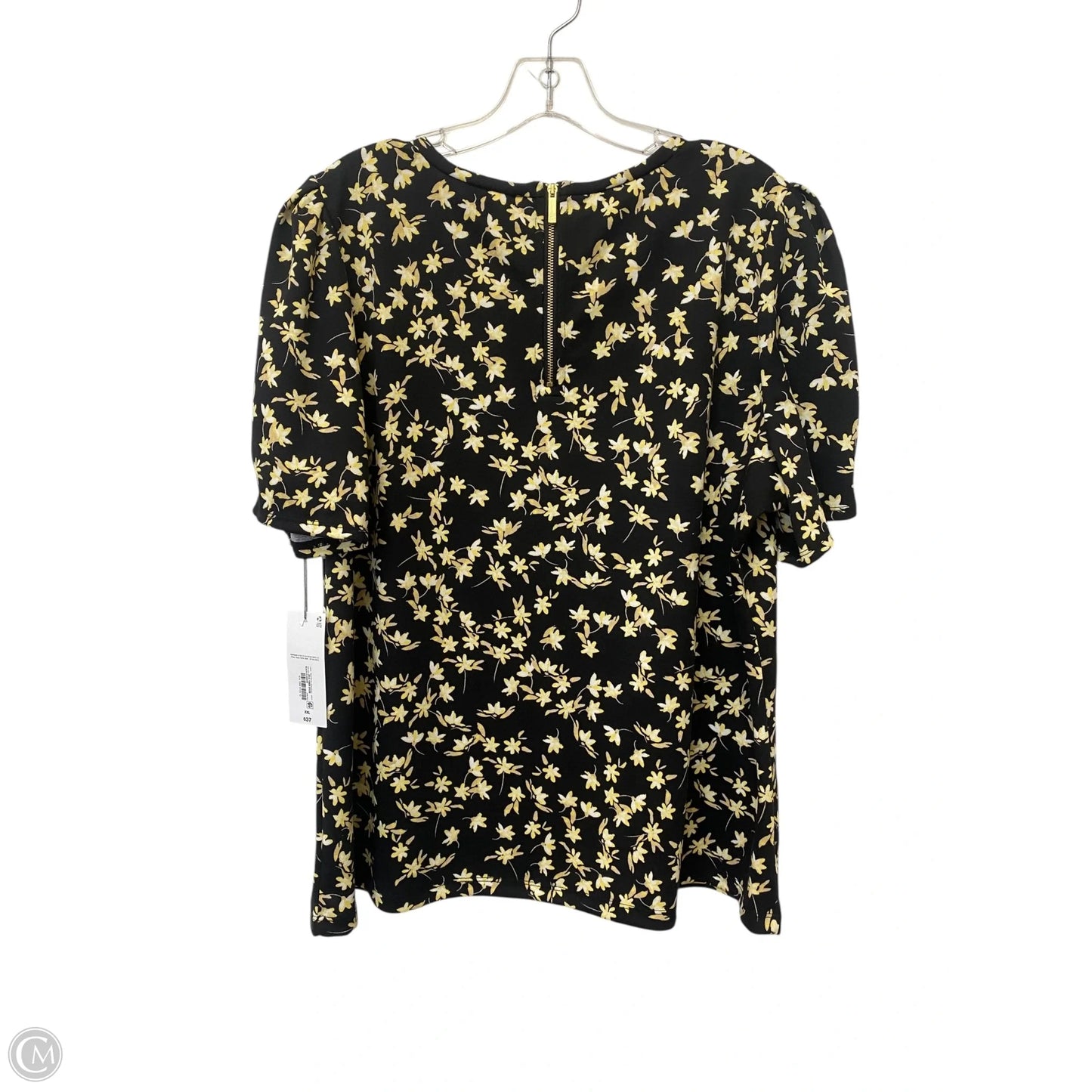 Top Short Sleeve By Liz Claiborne In Floral Print, Size: Xxl