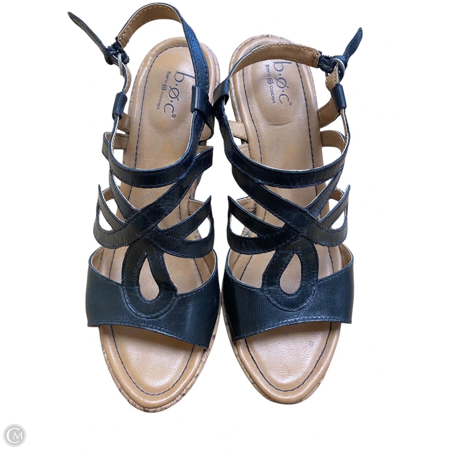 Shoes Heels Wedge By Born In Black & Brown, Size: 9