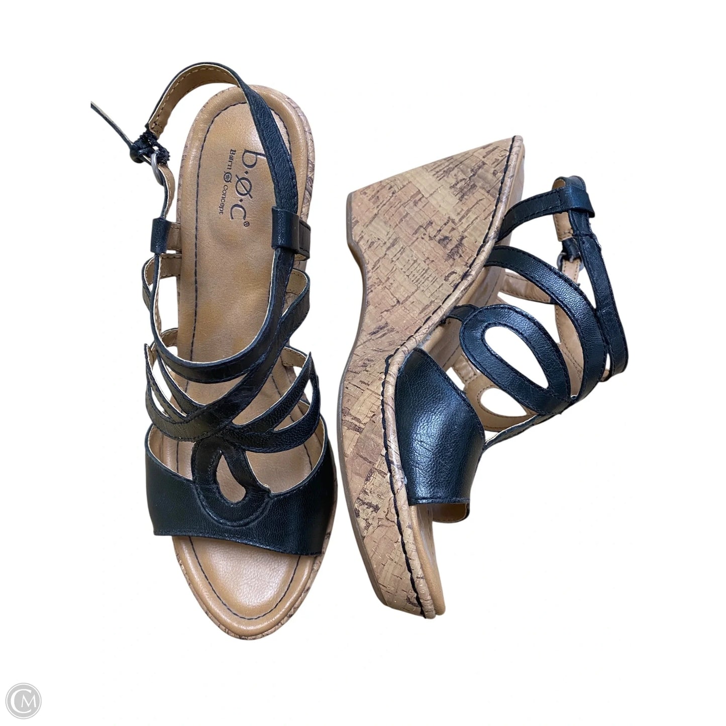 Shoes Heels Wedge By Born In Black & Brown, Size: 9