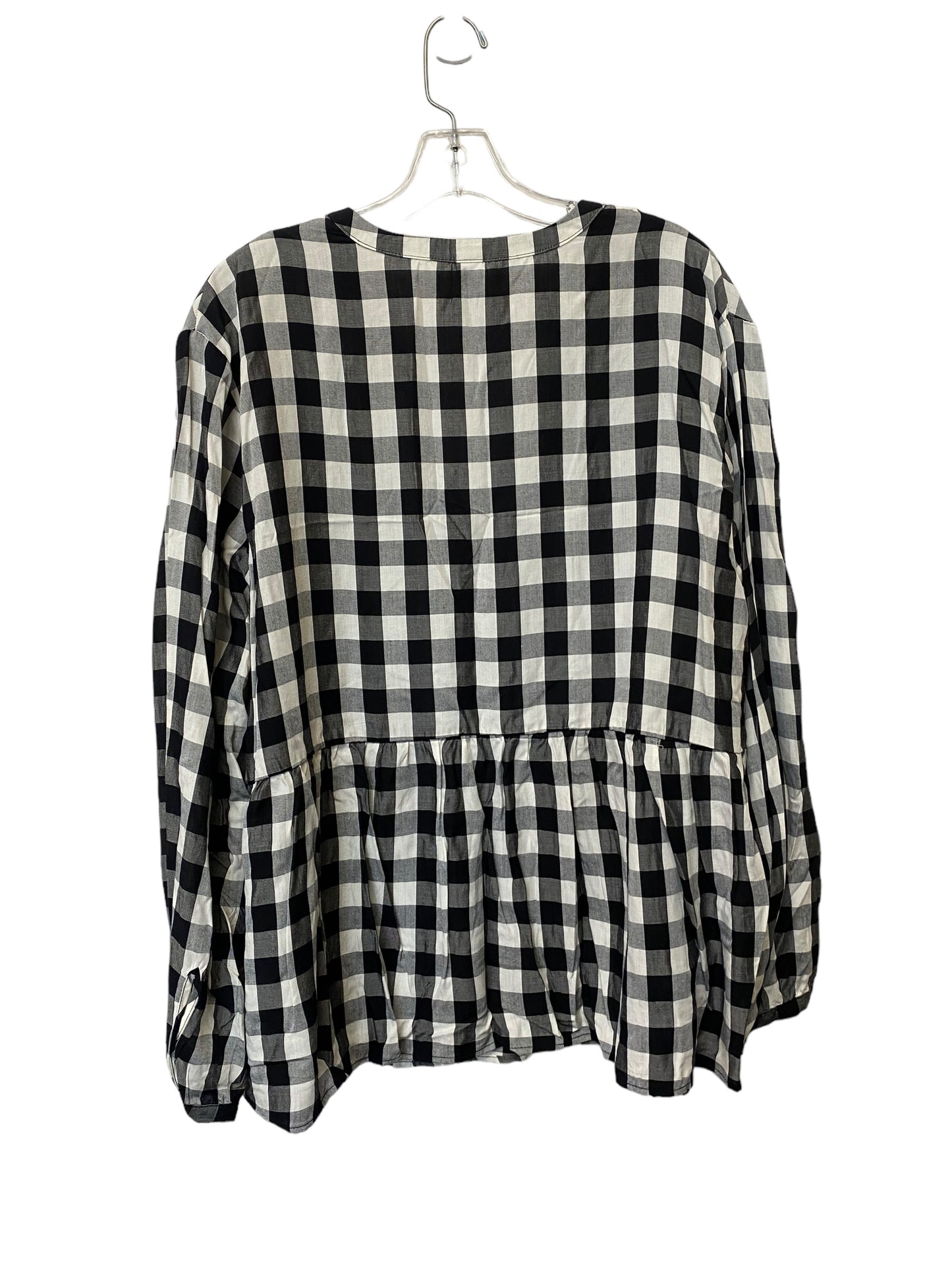 Checkered Pattern Top Long Sleeve Old Navy, Size 2x