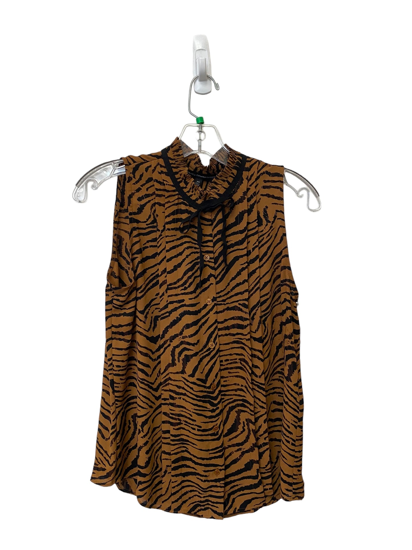 Top Sleeveless By White House Black Market In Animal Print, Size: Xs