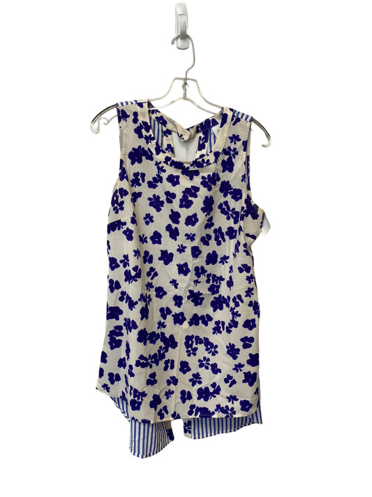 Top Sleeveless By Cabi In Blue & White, Size: M