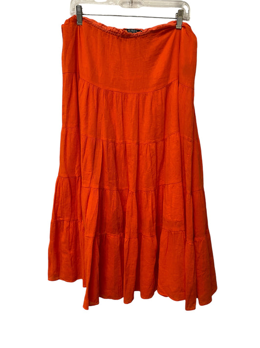 Skirt Maxi By Lauren By Ralph Lauren In Orange, Size: Petite L