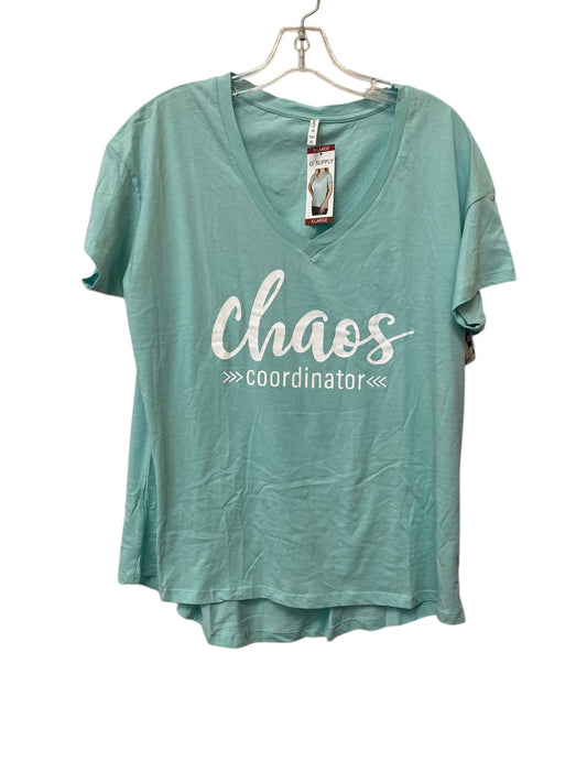 Top Short Sleeve By Clothes Mentor In Aqua, Size: Xl