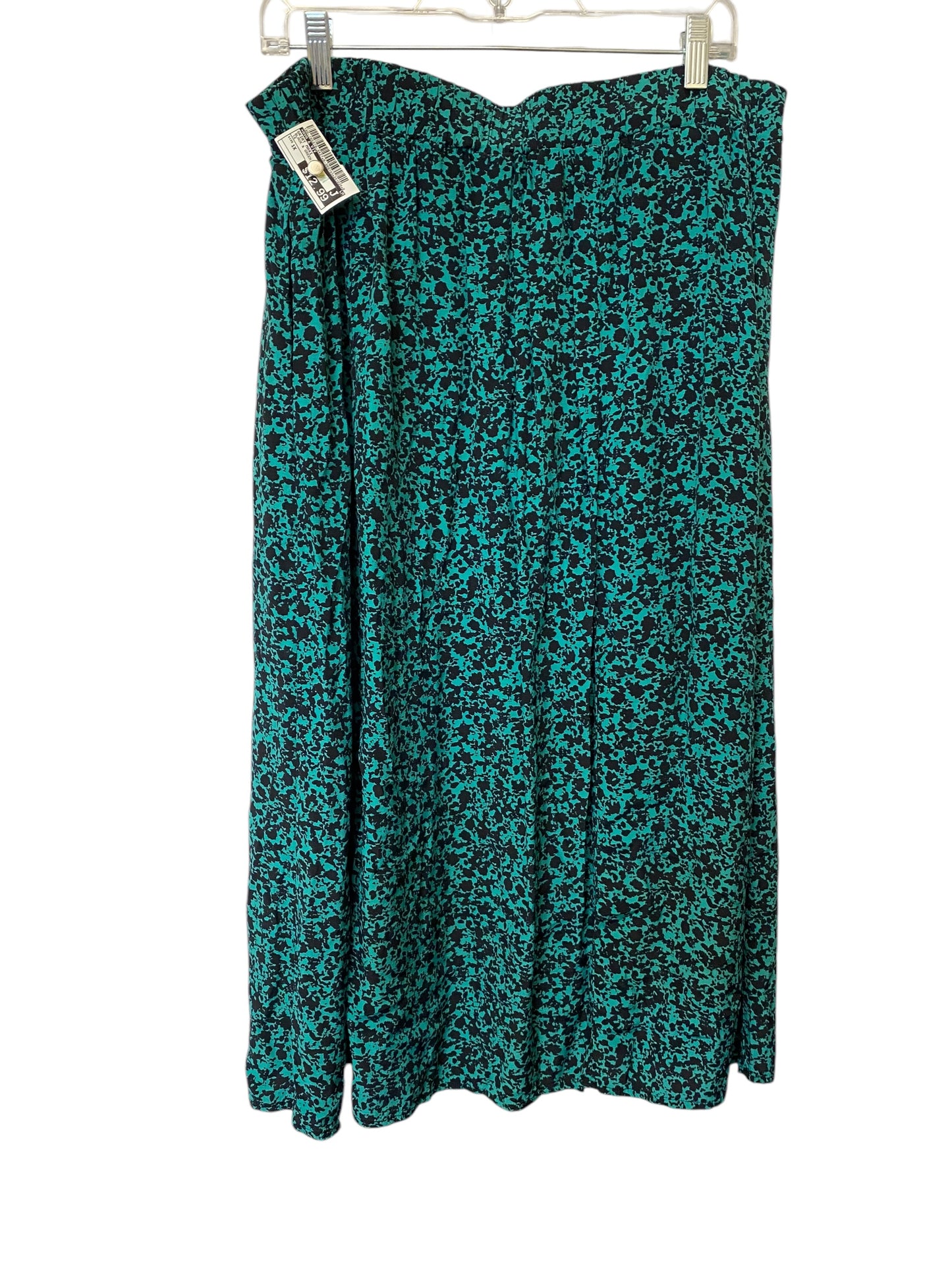 Skirt Maxi By Ava & Viv In Black & Green, Size: 1x