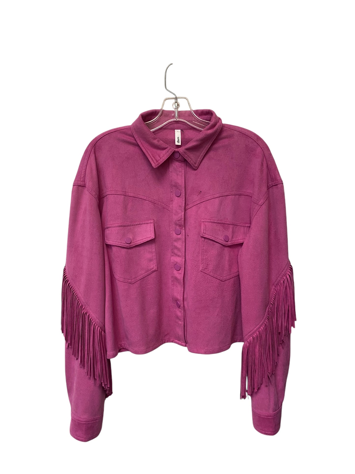 Jacket Leather By Glam In Pink, Size: L