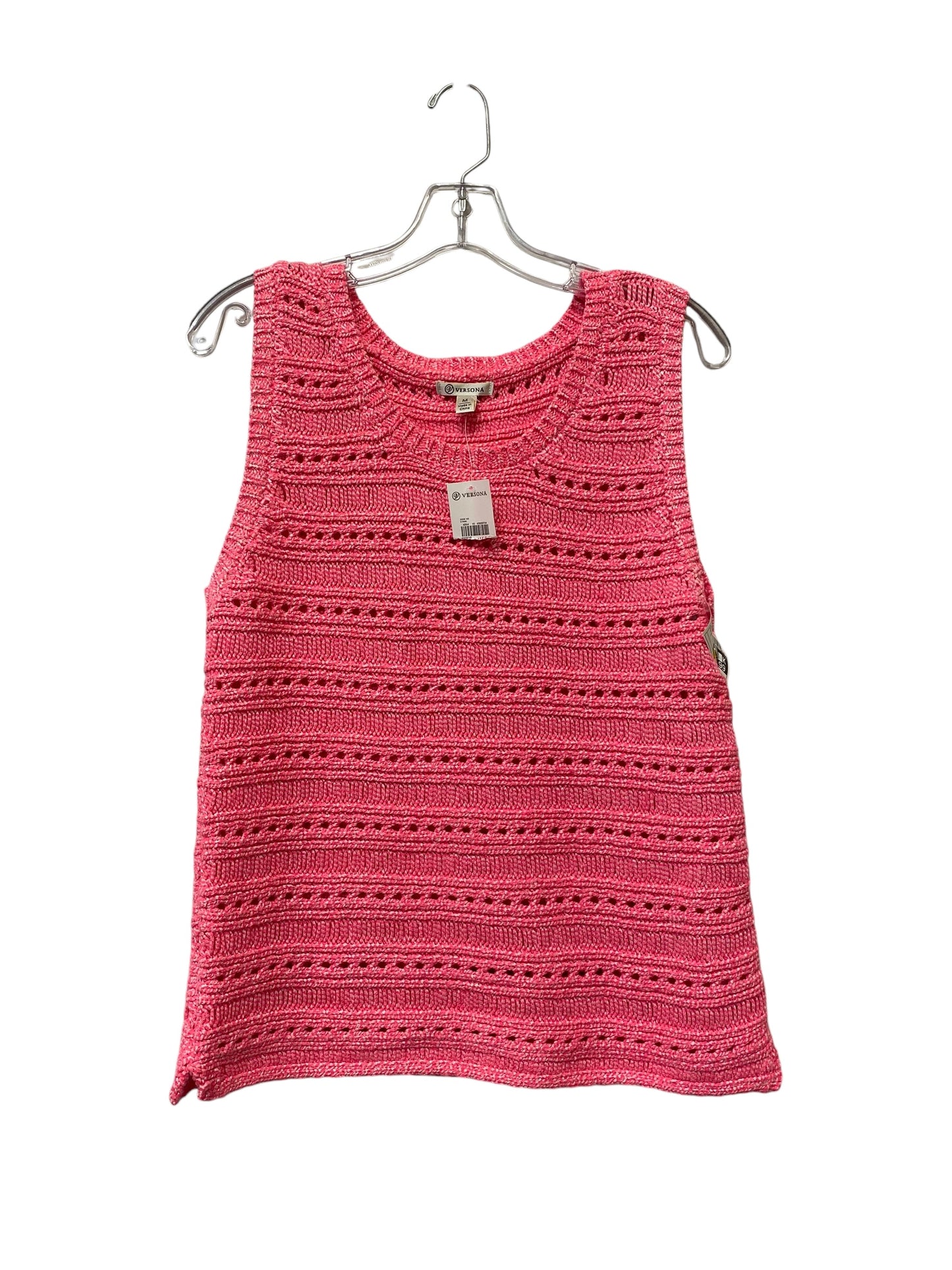 Sweater Short Sleeve By Versona In Pink, Size: M