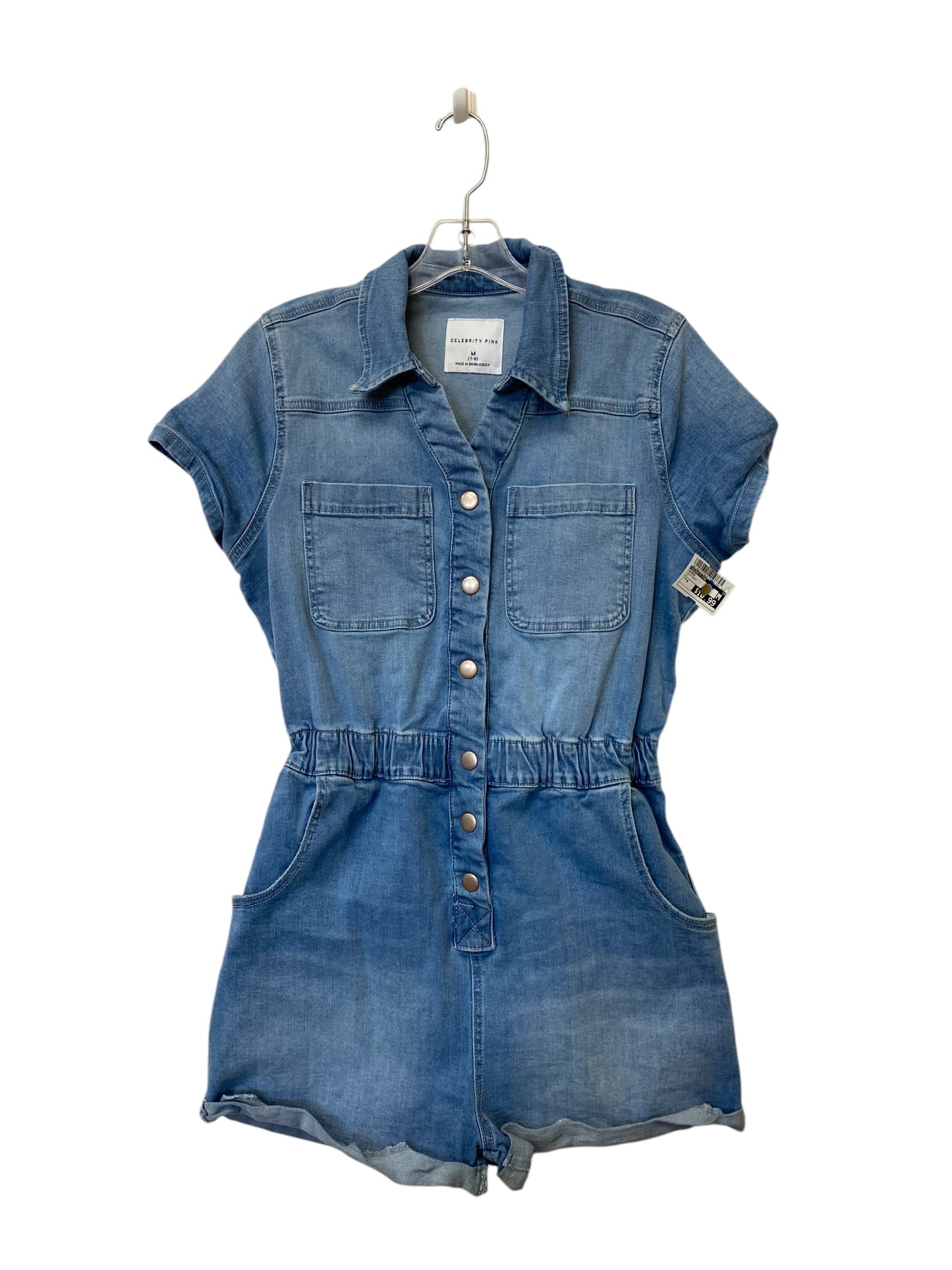 Romper By Celebrity Pink In Blue Denim, Size: M