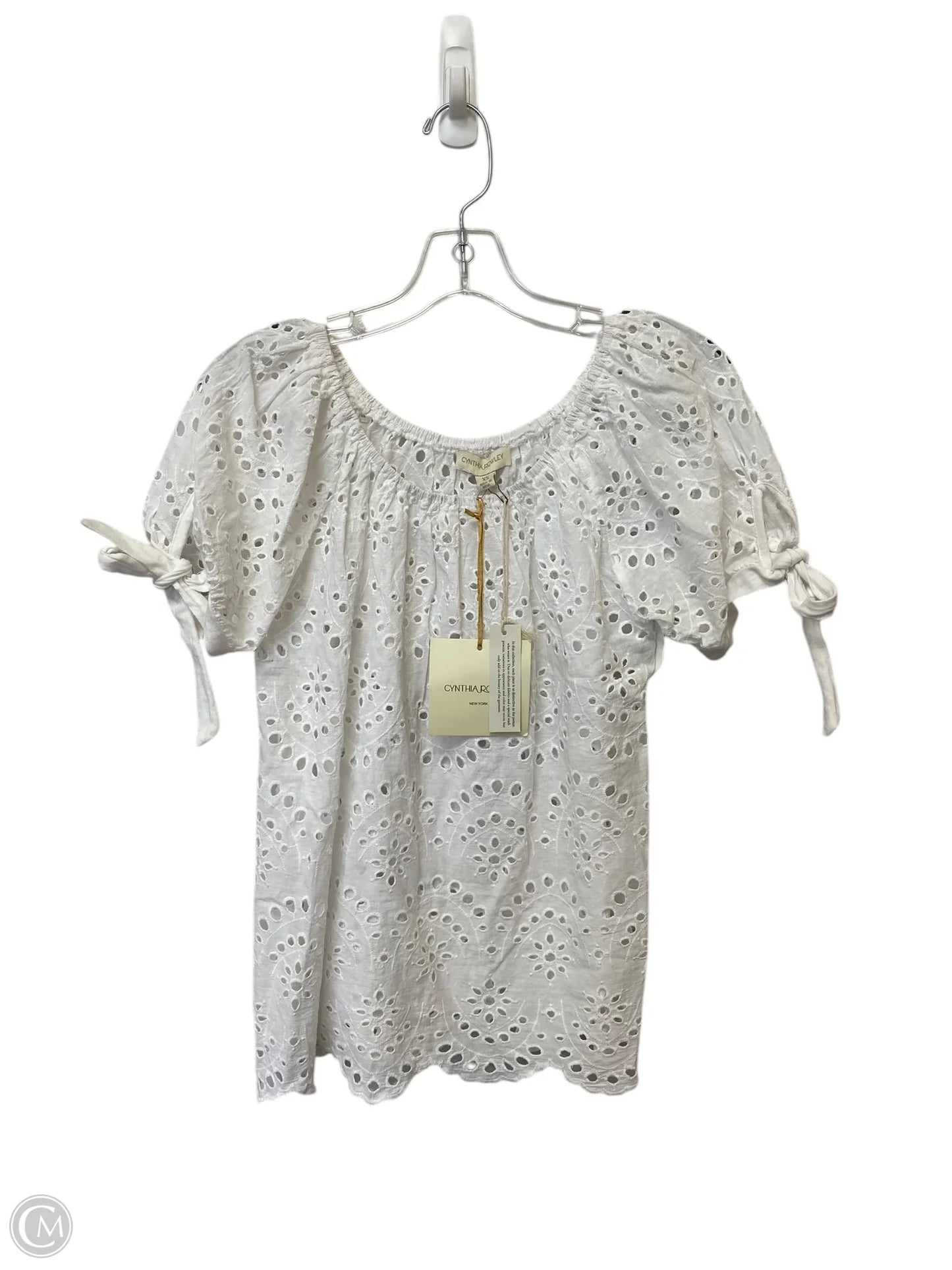 Top Short Sleeve By Cynthia Rowley In White, Size: Xs